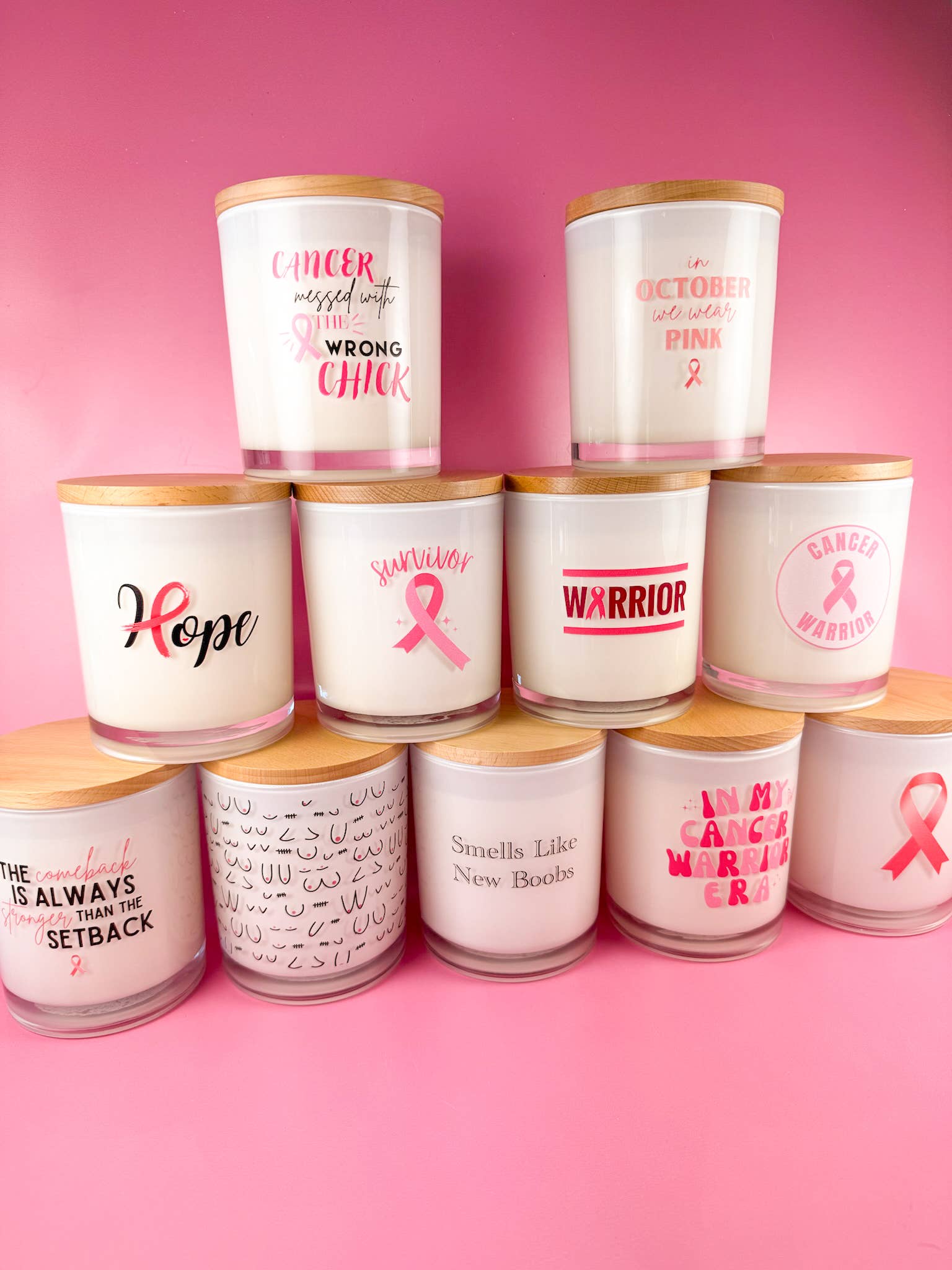 October We Wear Pink- Breast Cancer Soy Candle Unplug Soy Candles