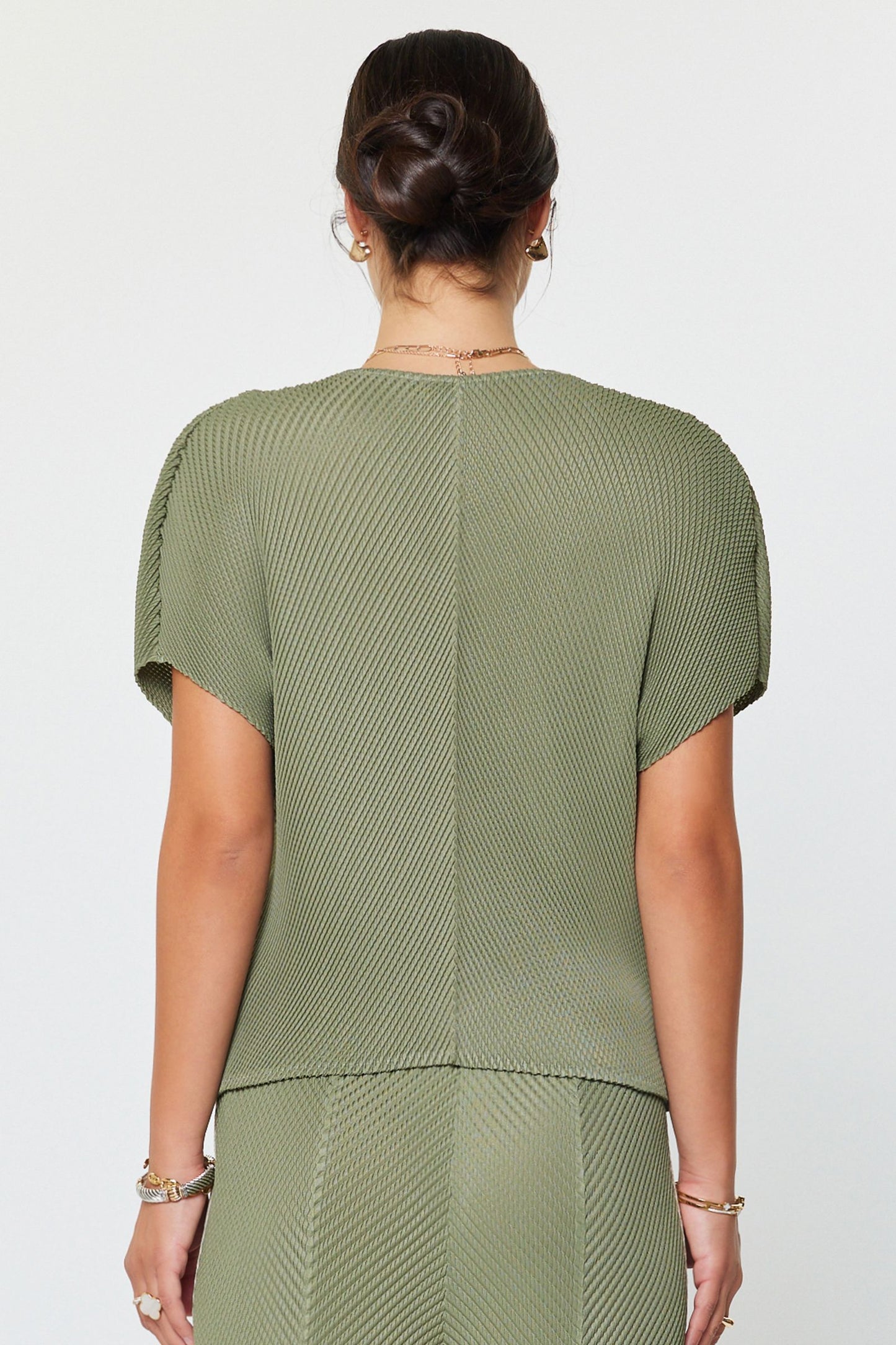 Dolamn Sleeve Pleated Top