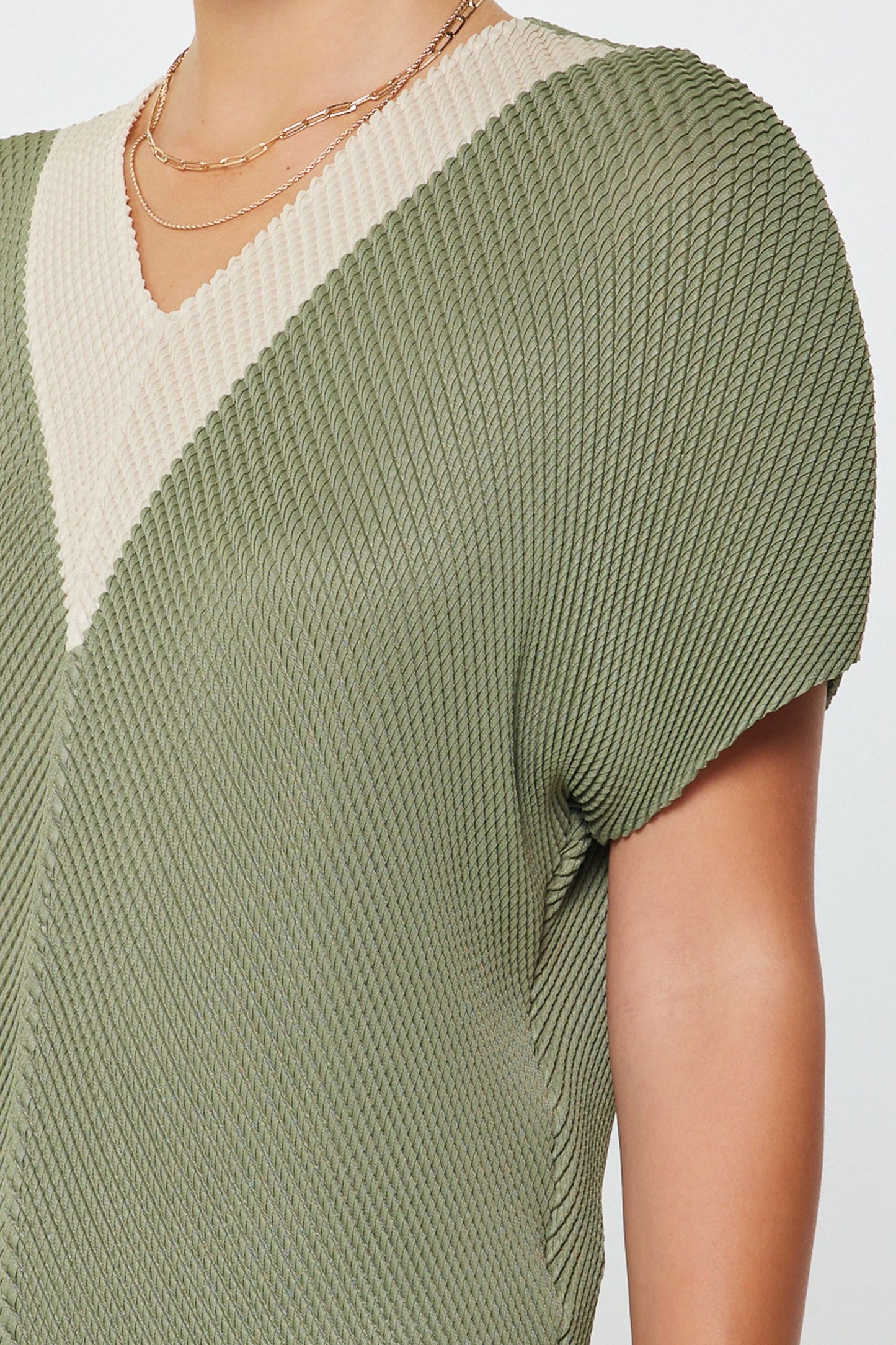 Dolamn Sleeve Pleated Top