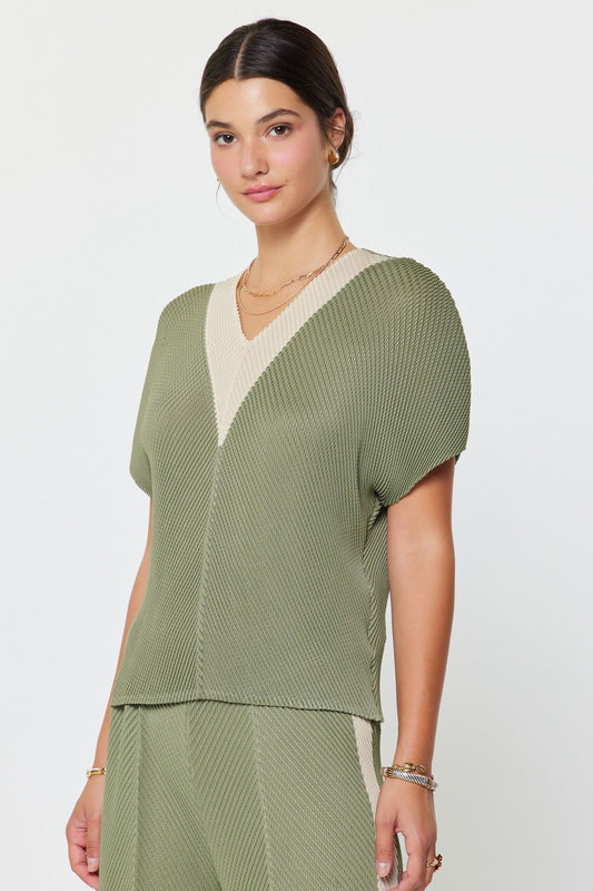 Dolamn Sleeve Pleated Top