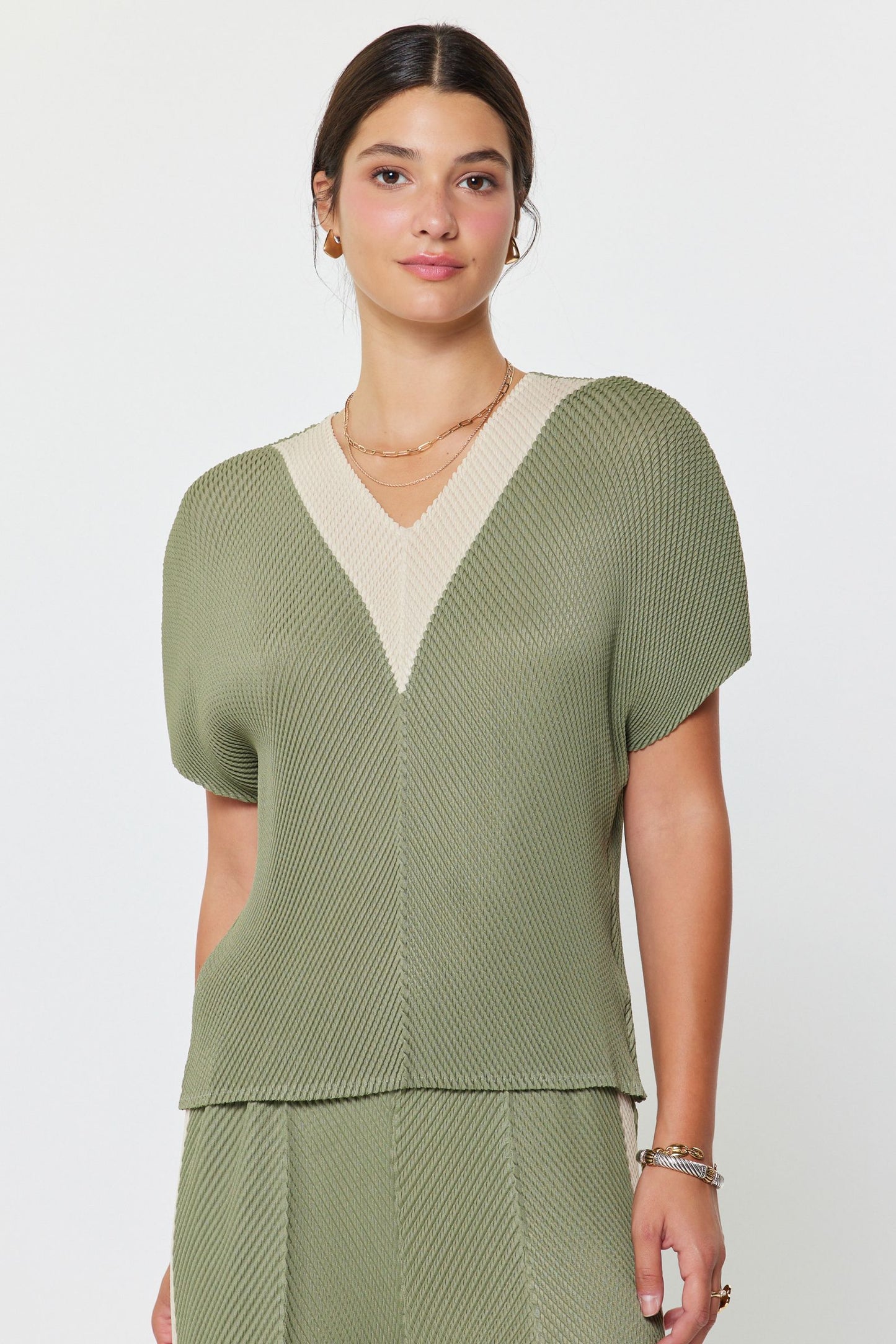 Dolamn Sleeve Pleated Top