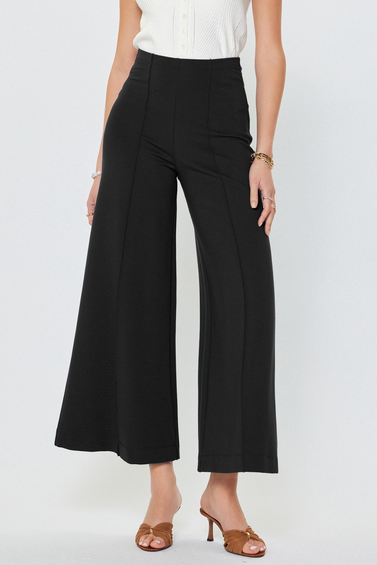 Ponte Knit High Waist Pants
