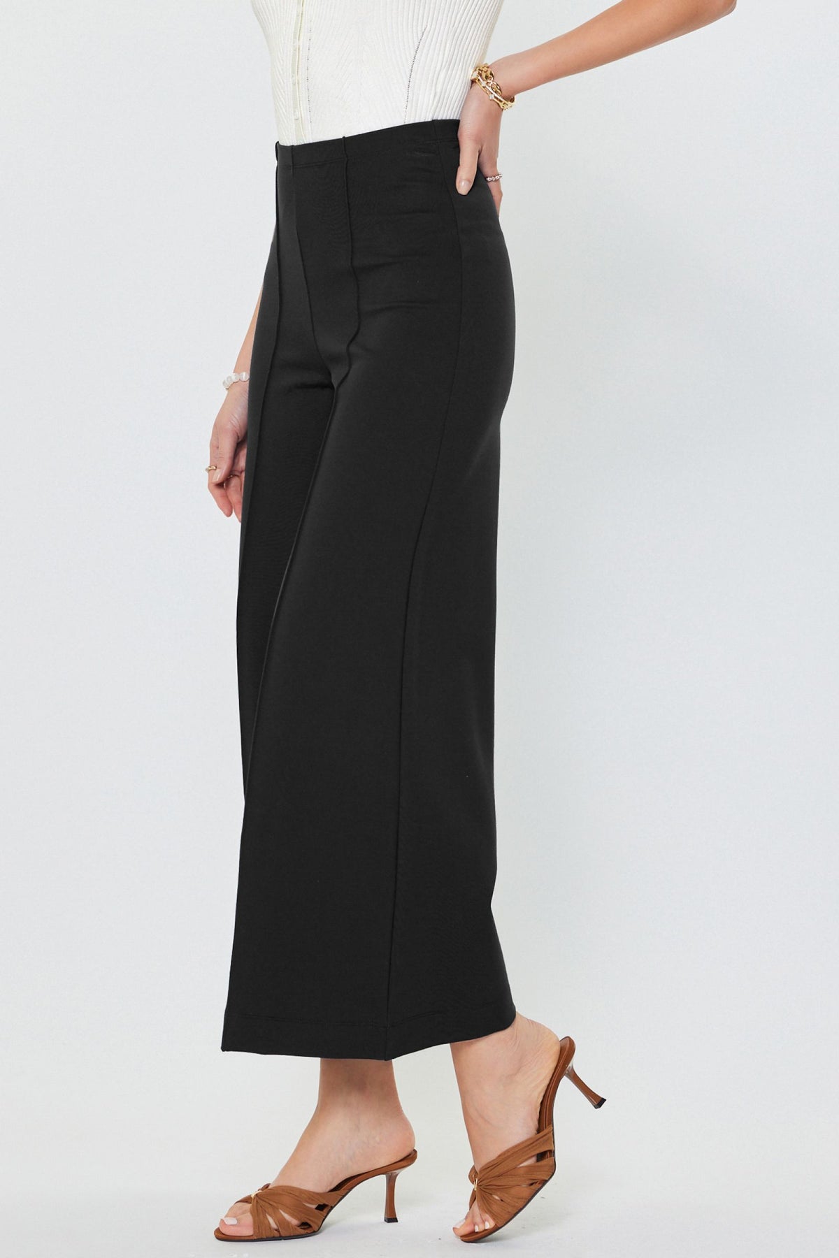 Ponte Knit High Waist Pants