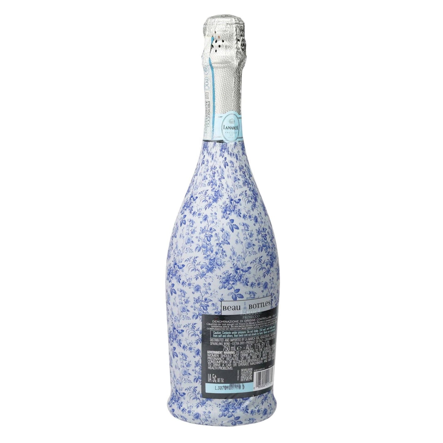 Beau Bottles Grandmillennial Blue Floral - Prosecco Collection