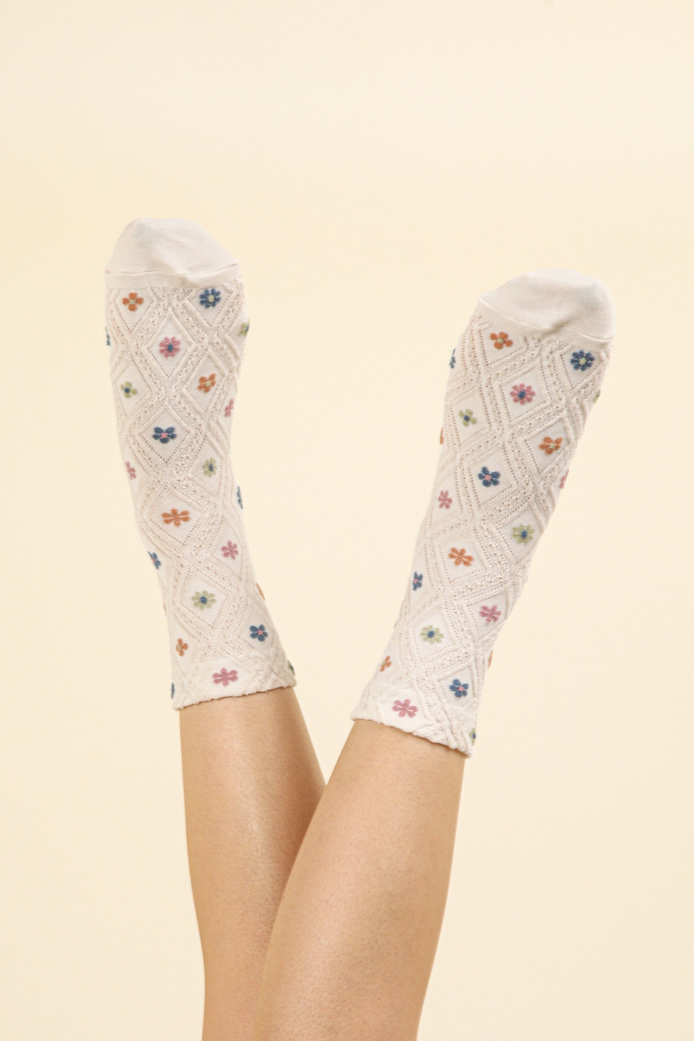 Floral Printed Crew Socks Very J