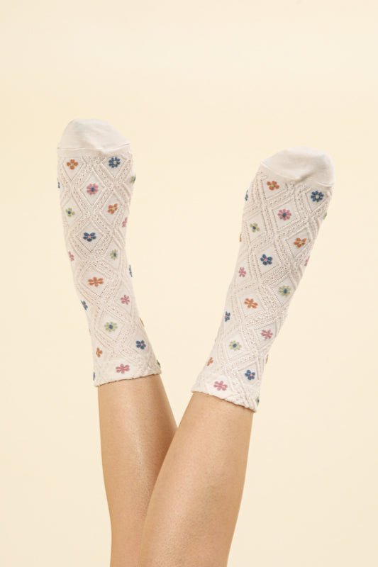 Floral Printed Crew Socks Very J