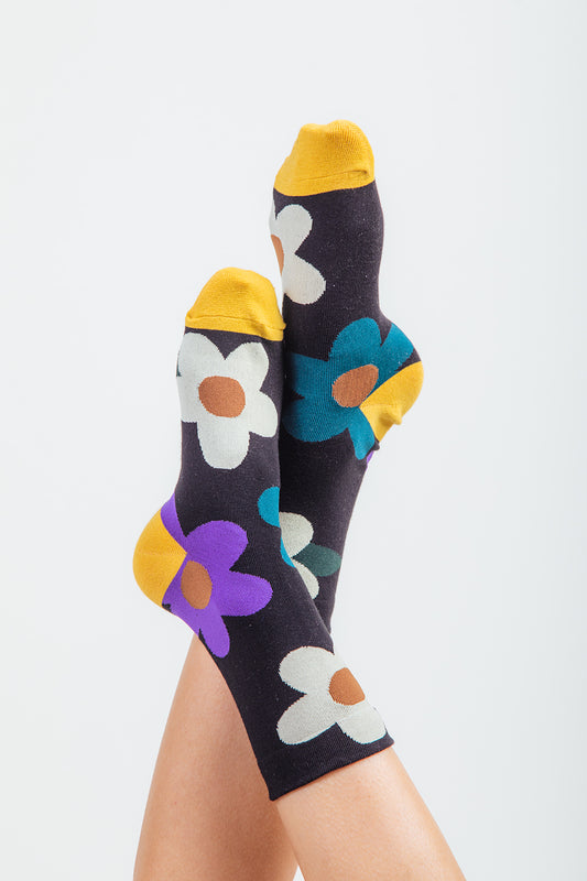 Multi color floral print socks Very J
