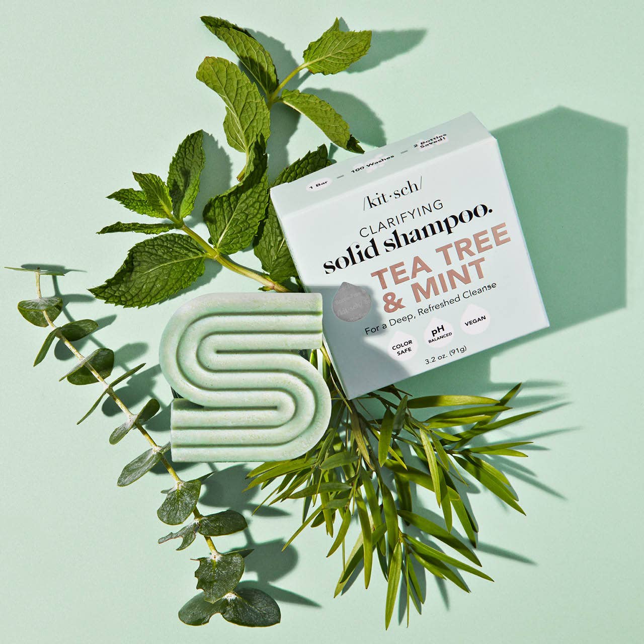 Tea Tree + Mint Clarifying Shampoo Bar KITSCH