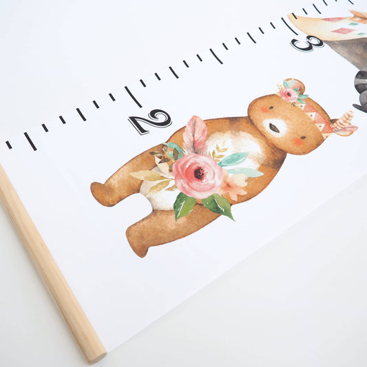 Canvas Kids Growth Chart - Woodland Tribe Honey Lemonade