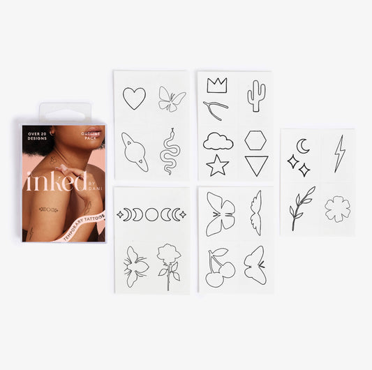 Outline Temporary Tattoo Pack INKED by Dani