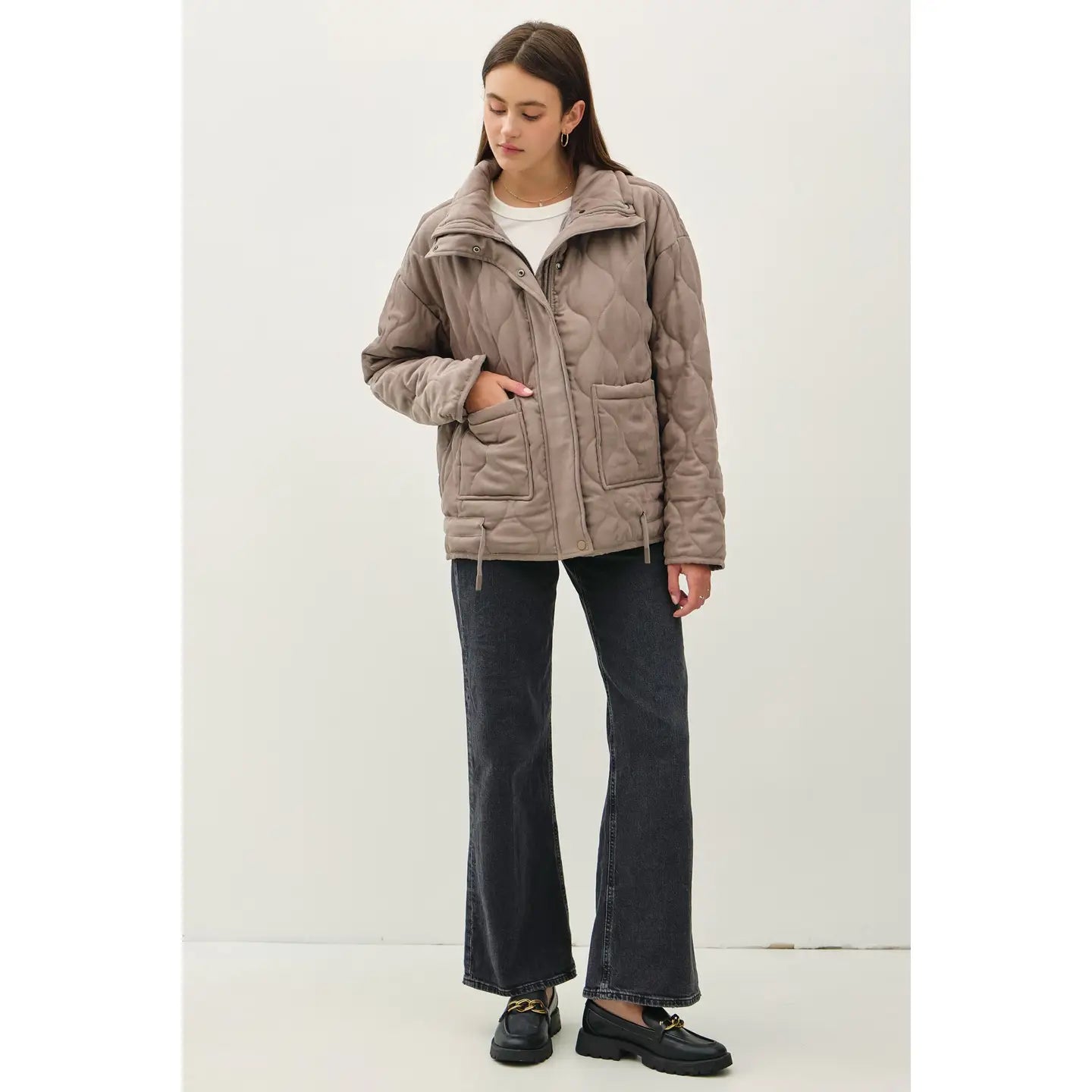 Quilted Puffer High Collar Jacket Be Cool