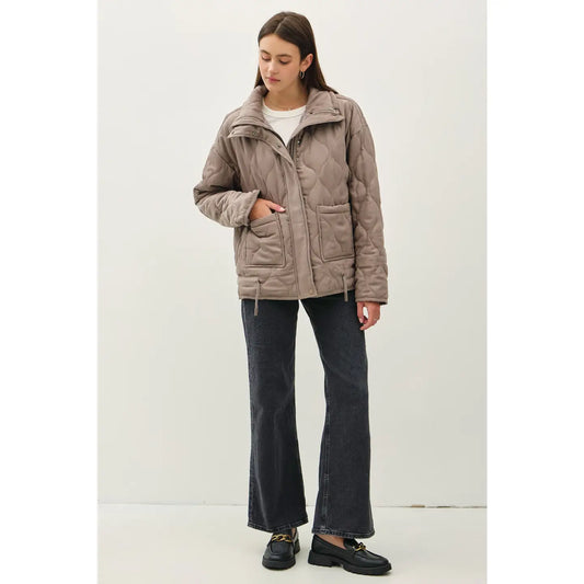 Quilted Puffer High Collar Jacket Be Cool