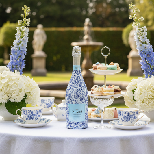 Beau Bottles Grandmillennial Blue Floral - Prosecco Collection