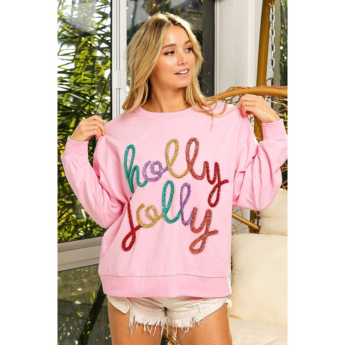HOLLY JOLLY CHRISTMAS FRENCH TERRY PULLOVER
