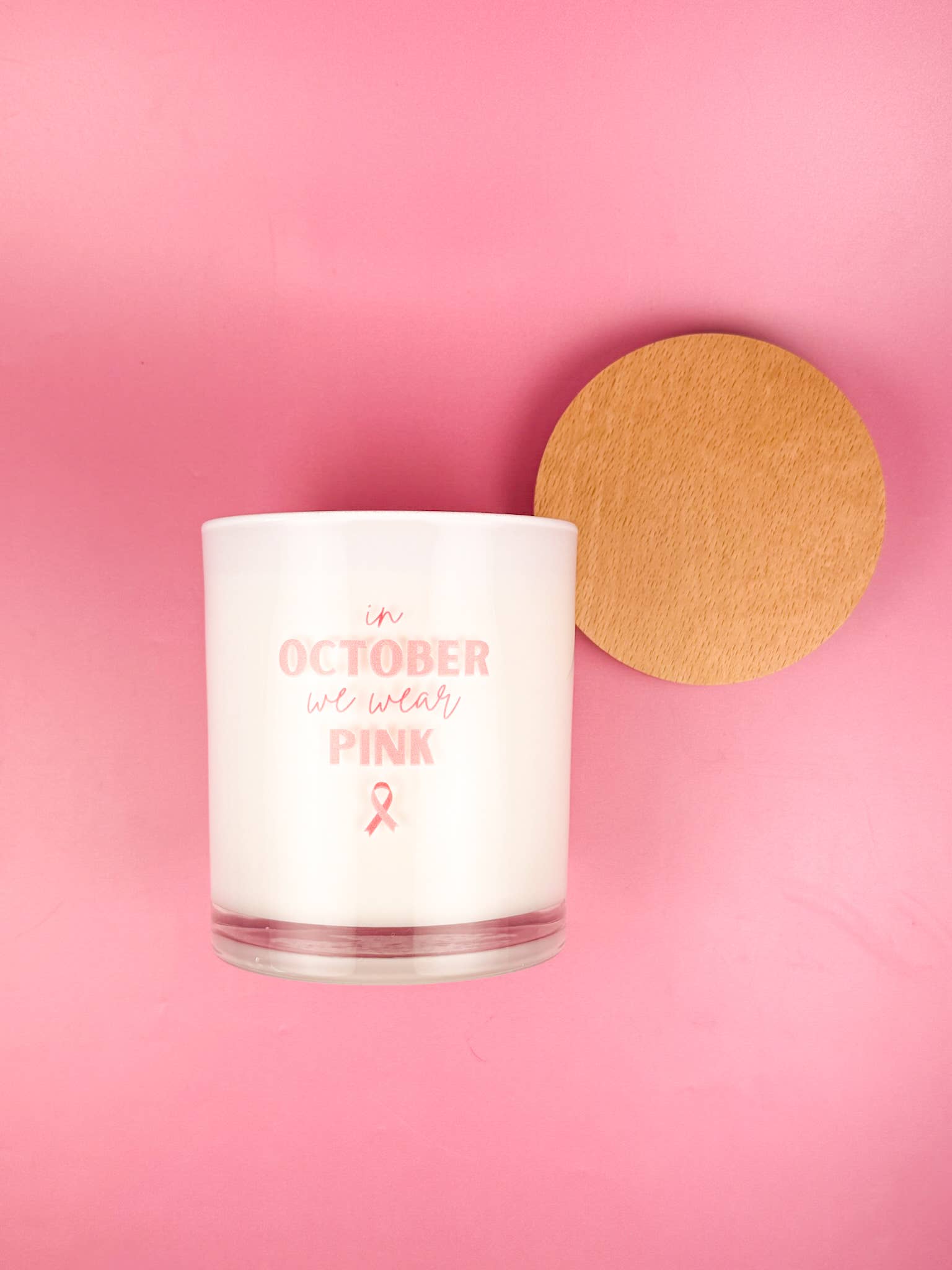 October We Wear Pink- Breast Cancer Soy Candle Unplug Soy Candles
