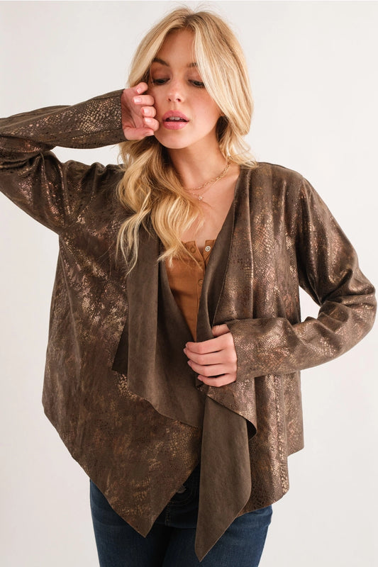 Faux Python Snake Printed Suede Jacket and the why