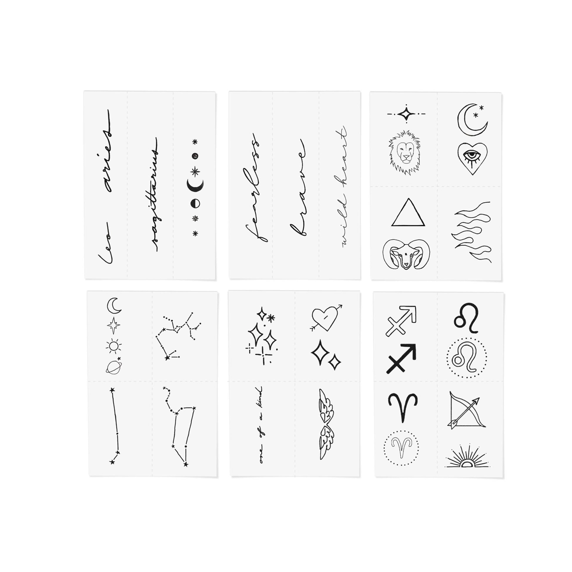Zodiac Collection: Fire Signs Temporary Tattoo Pack INKED by Dani