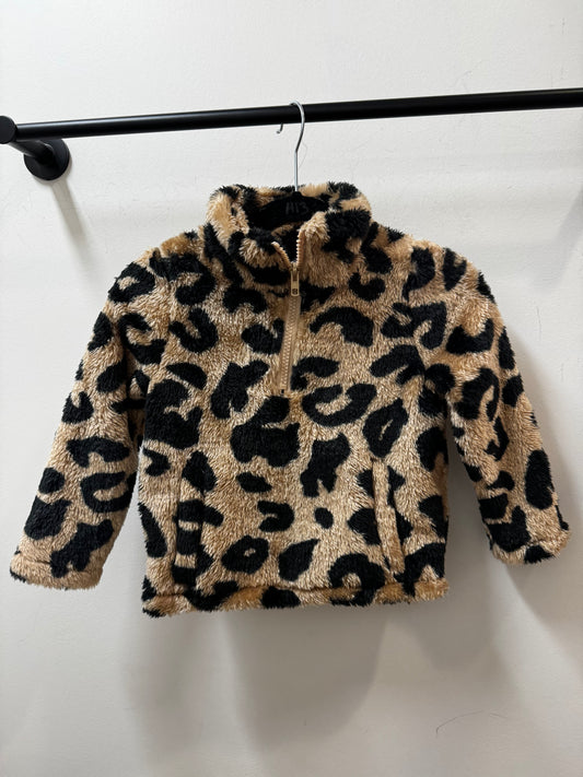 Fuzzy Cheetah Pullover Jacket