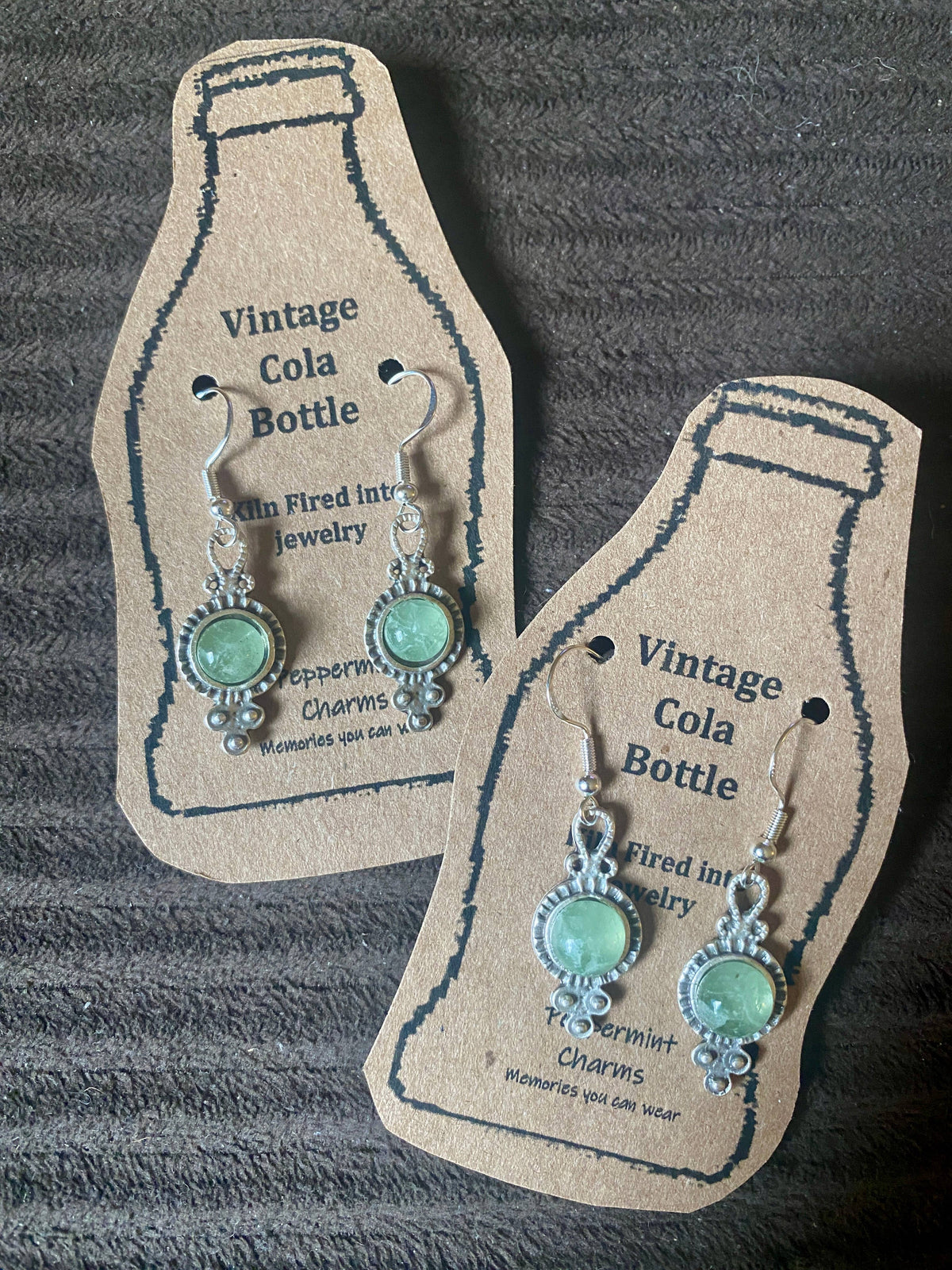 Vintage Cola bottles antique earrings sterling silver