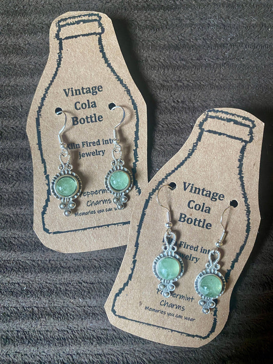 Vintage Cola bottles antique earrings sterling silver