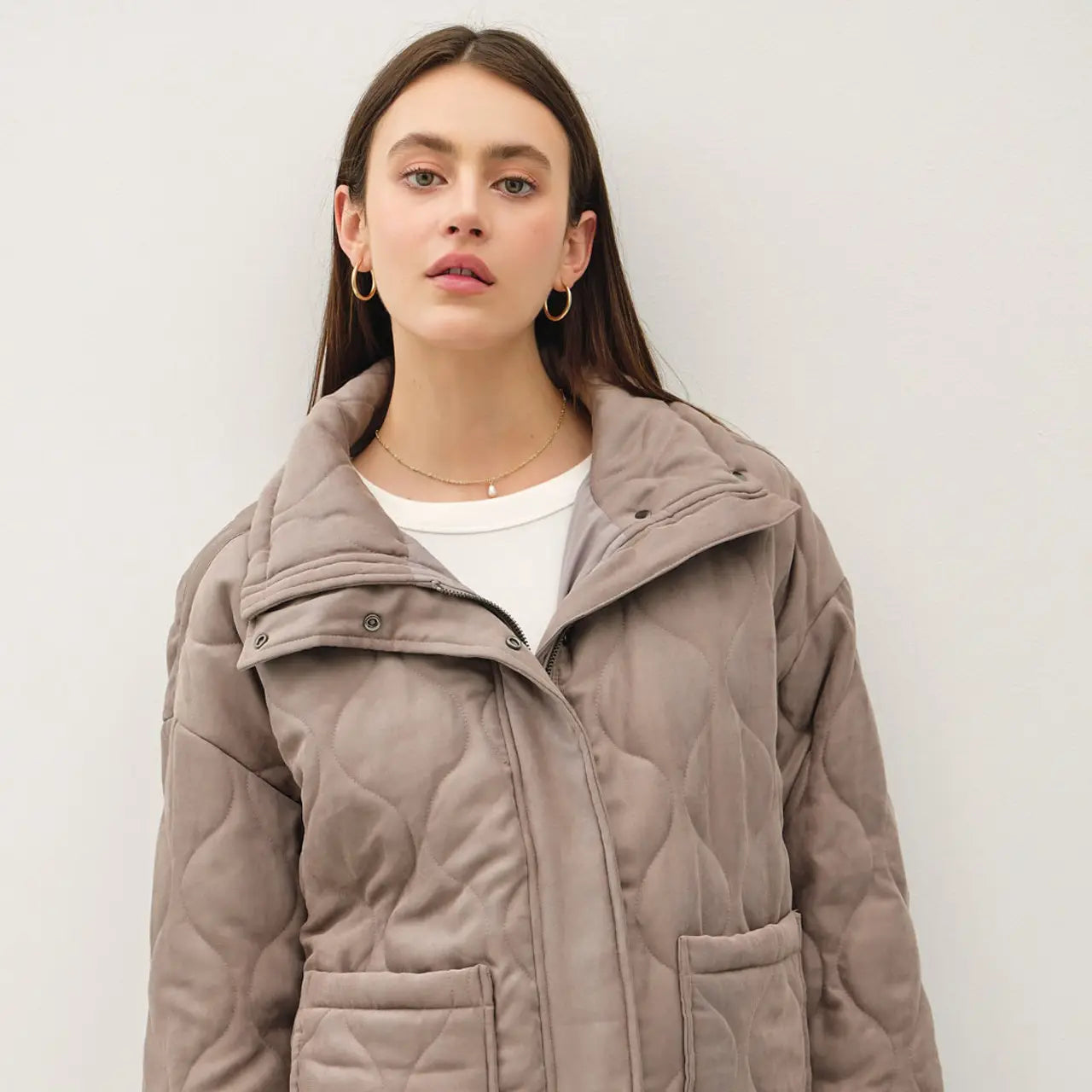 Quilted Puffer High Collar Jacket Be Cool