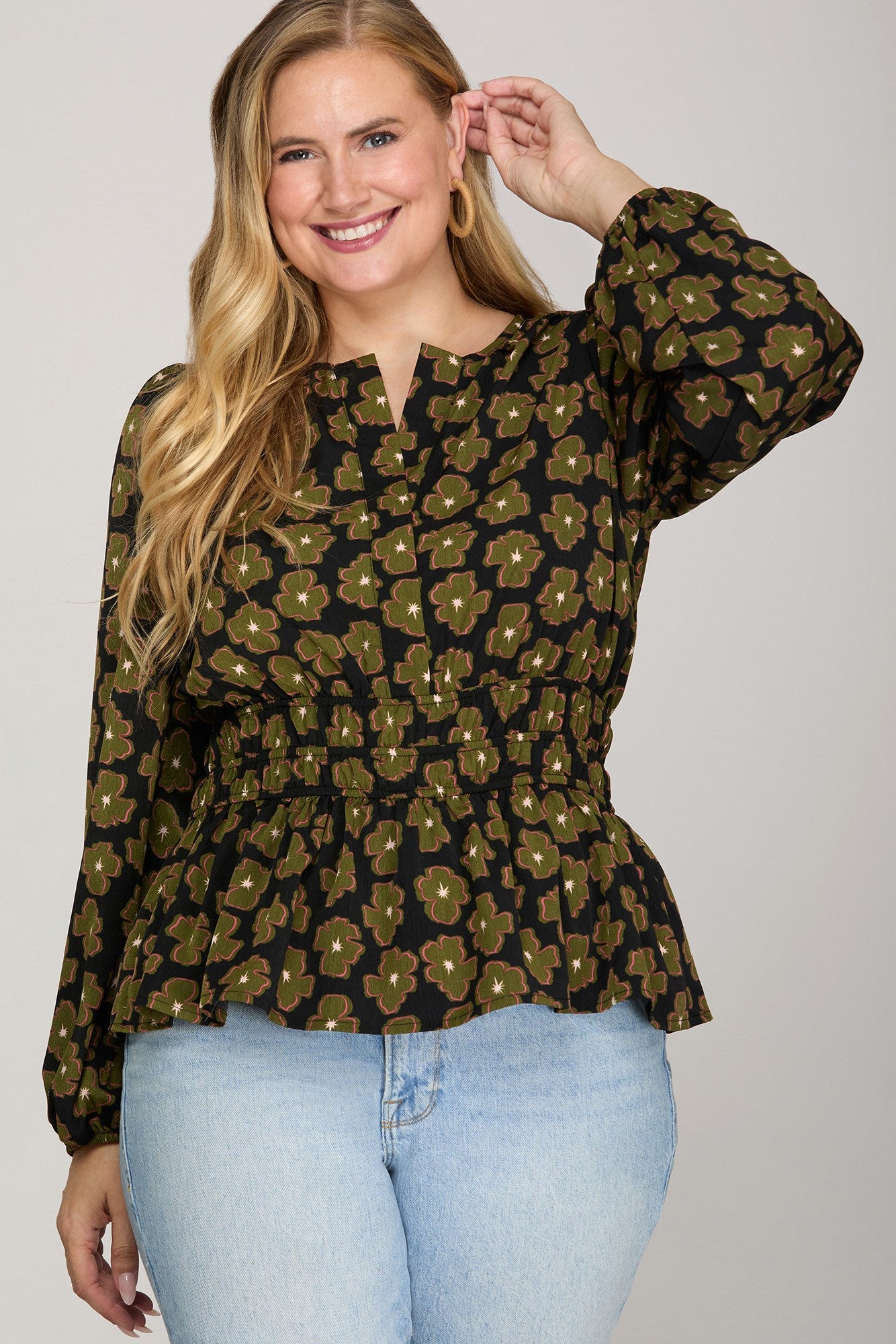 Floral Woven Print Top