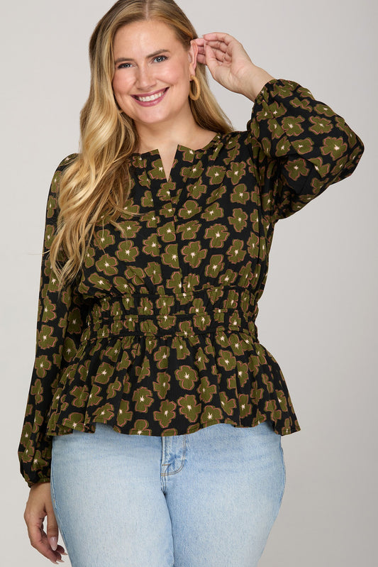 Floral Woven Print Top