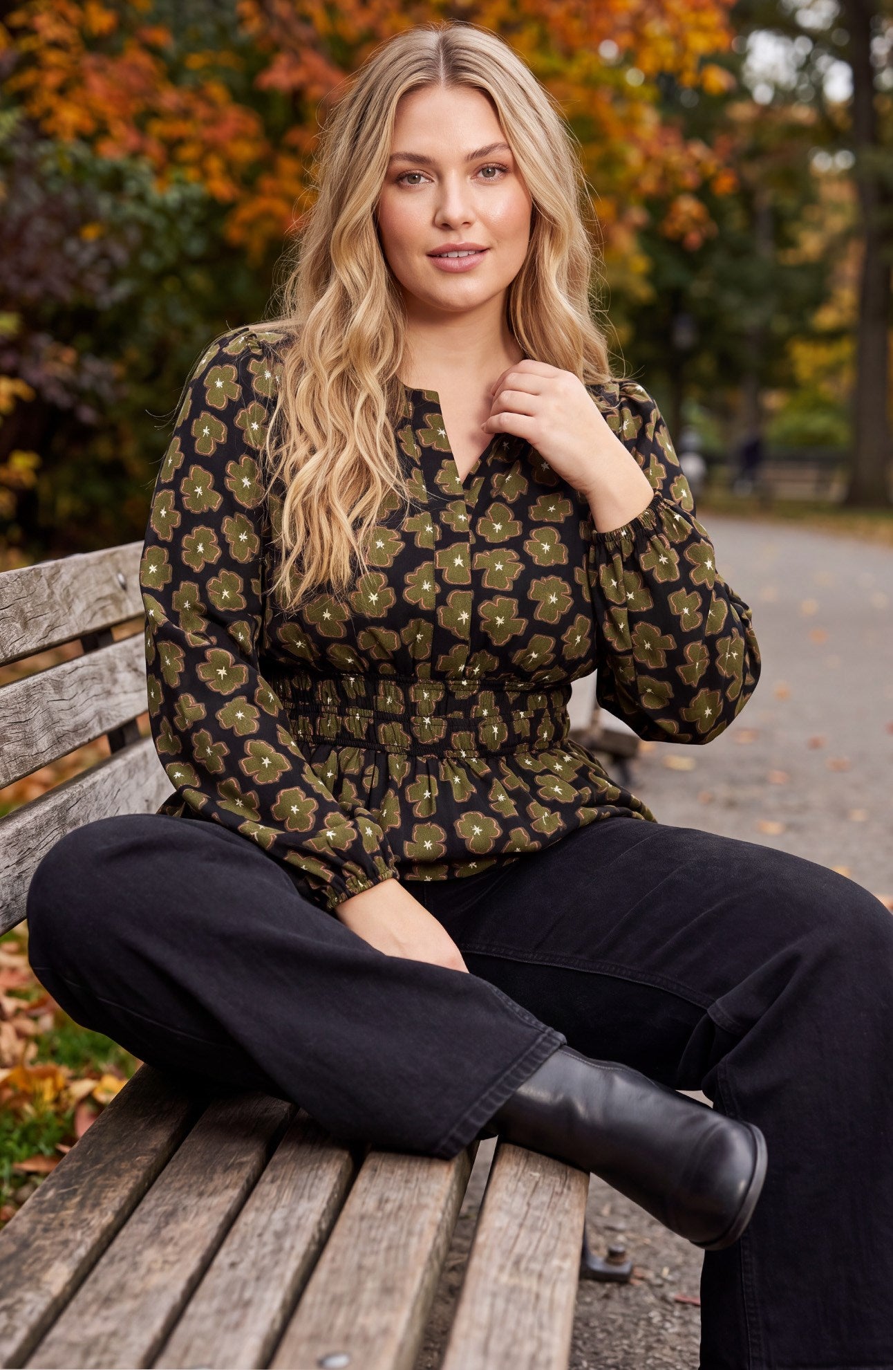 Floral Woven Print Top