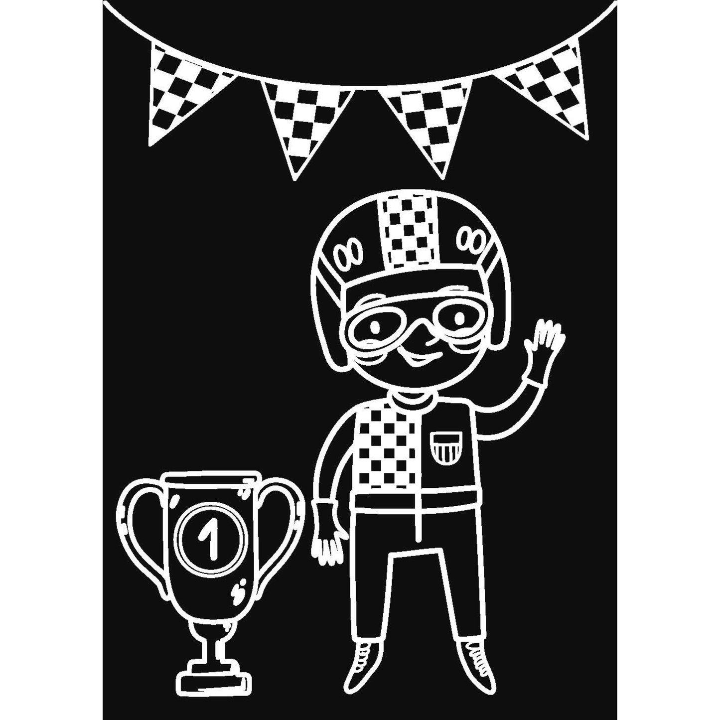 Chalkboard MiniMats Race Day Coloring Kit Imagination Starters