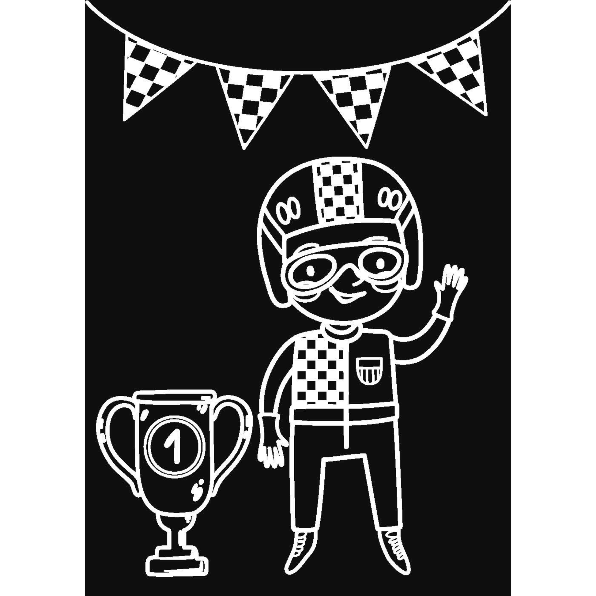 Chalkboard MiniMats Race Day Coloring Kit Imagination Starters