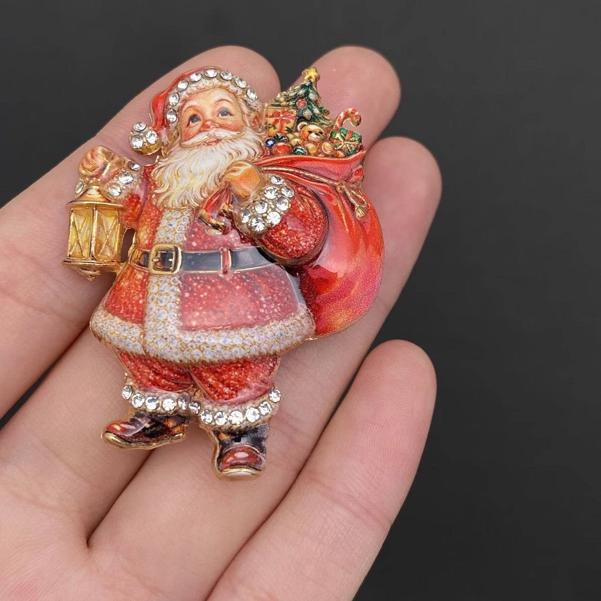 Santa Claus Christmas Brooch