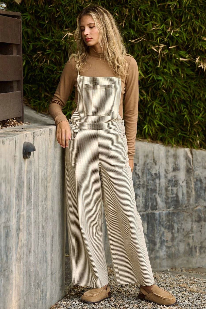 Striped Print Back Ribbon Tie Sleeveless Jumpsuit Mittoshop