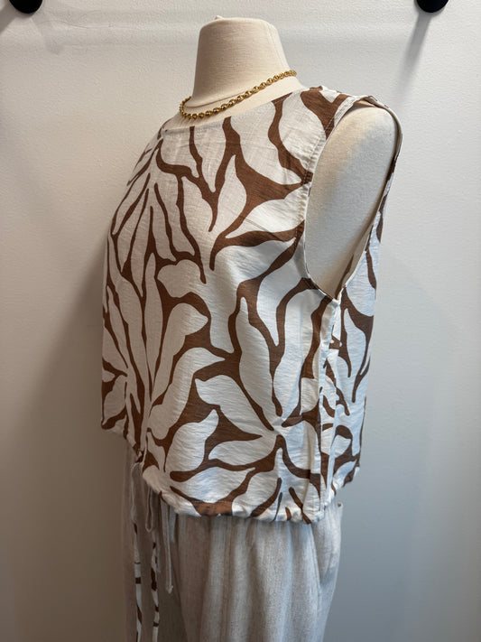 Print Sleeveless Boxy Top