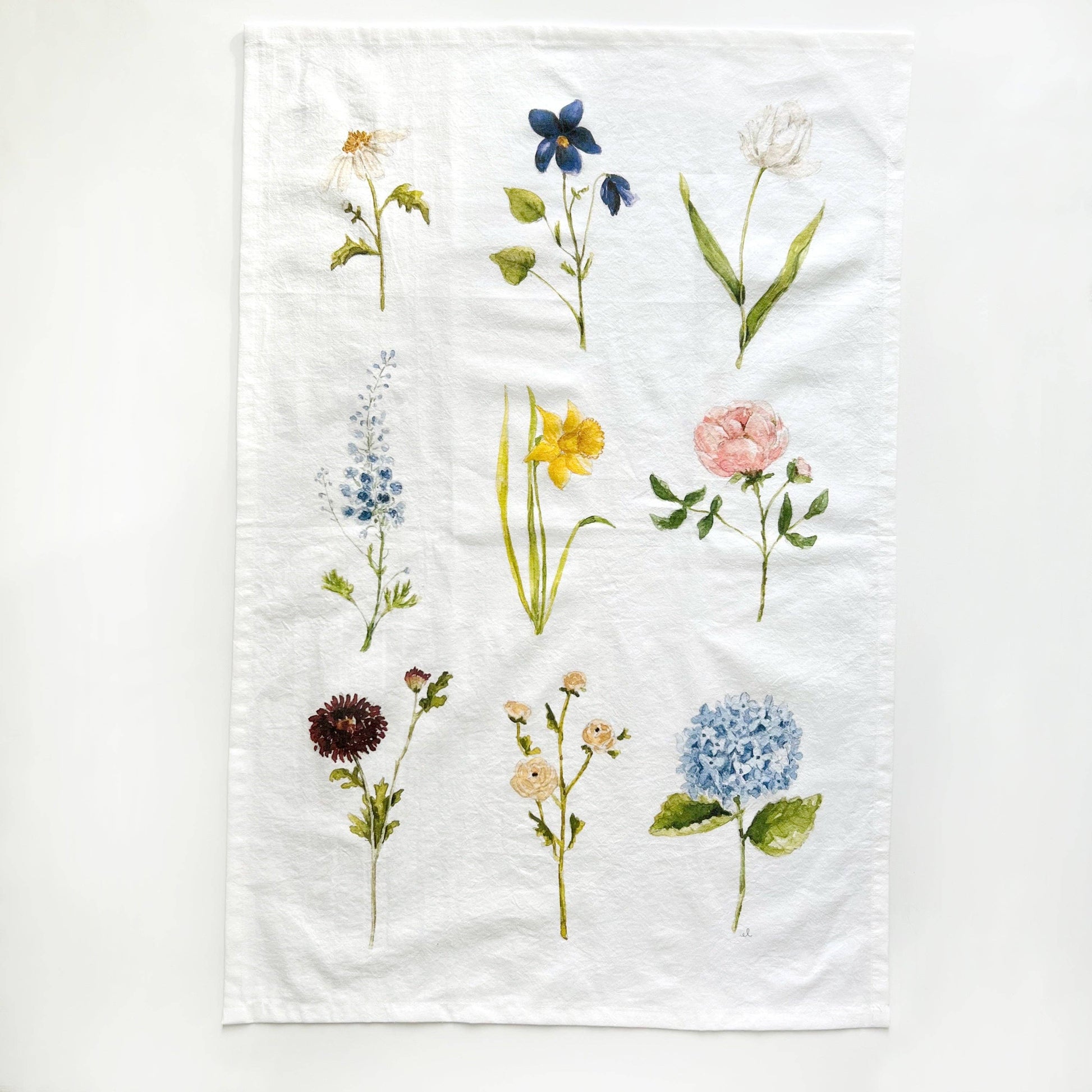 Garden flowers tea towel emily lex studio