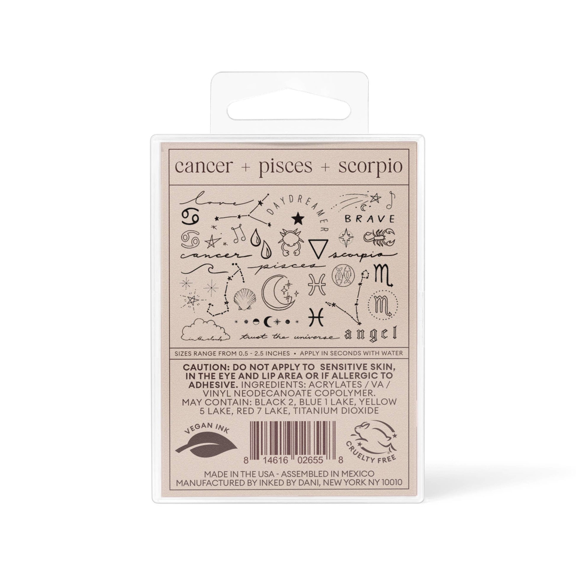 Zodiac Collection: Water Signs Temporary Tattoo Pack INKED by Dani