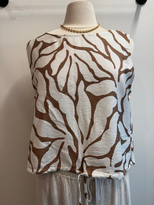 Print Sleeveless Boxy Top