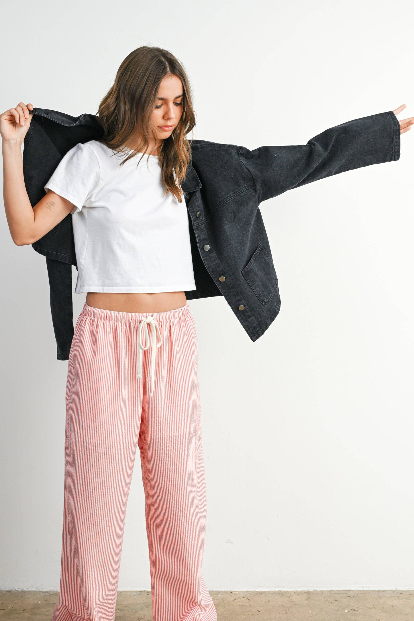 Button-Down Jacket with Shirt Collar and Pockets