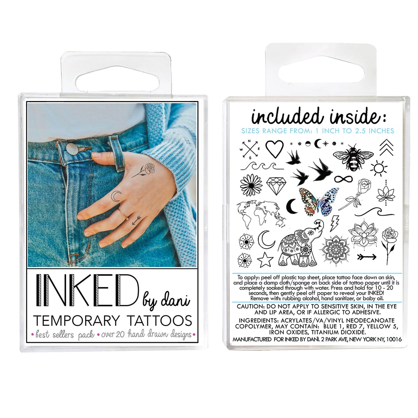 Best Sellers Temporary Tattoo Pack INKED by Dani