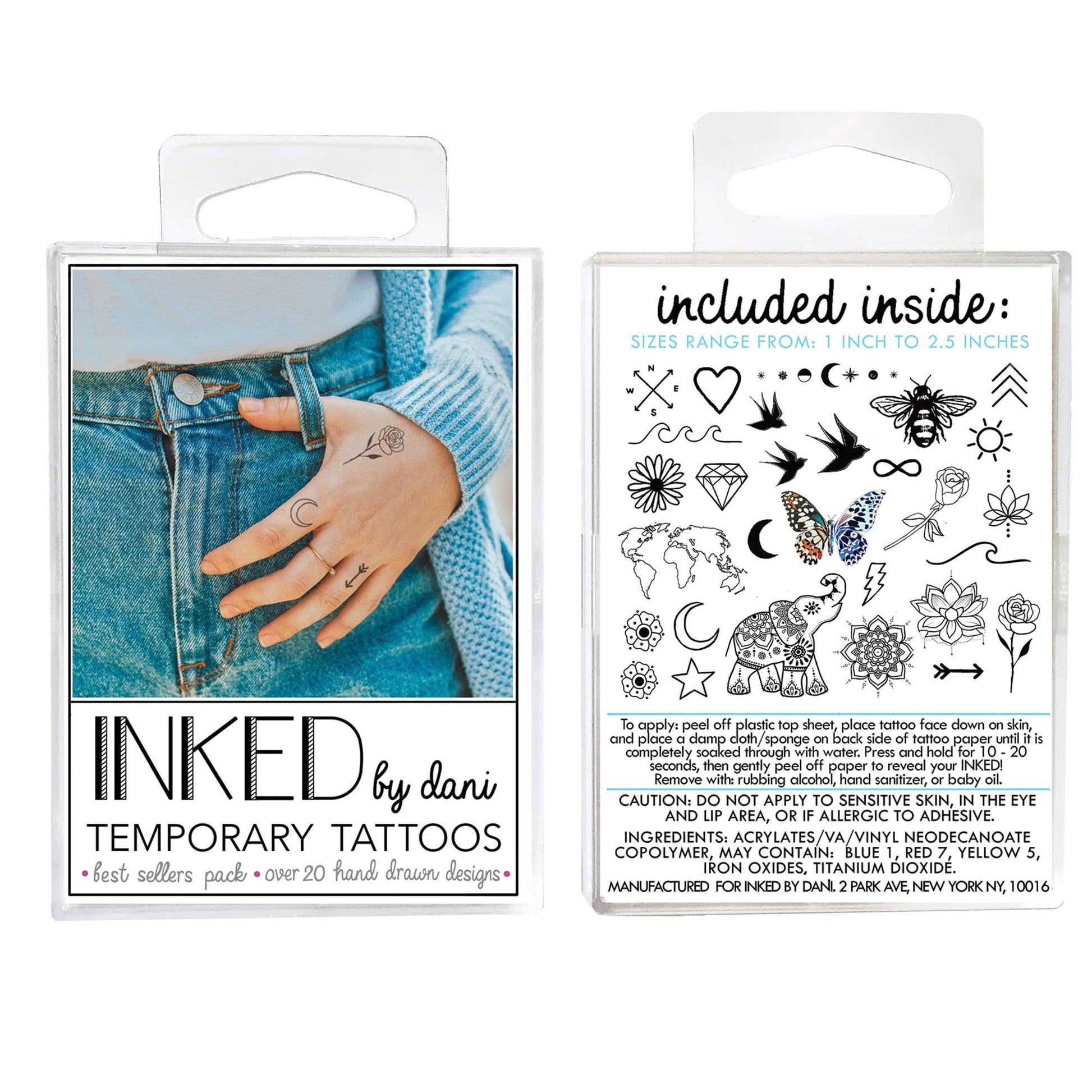 Best Sellers Temporary Tattoo Pack INKED by Dani