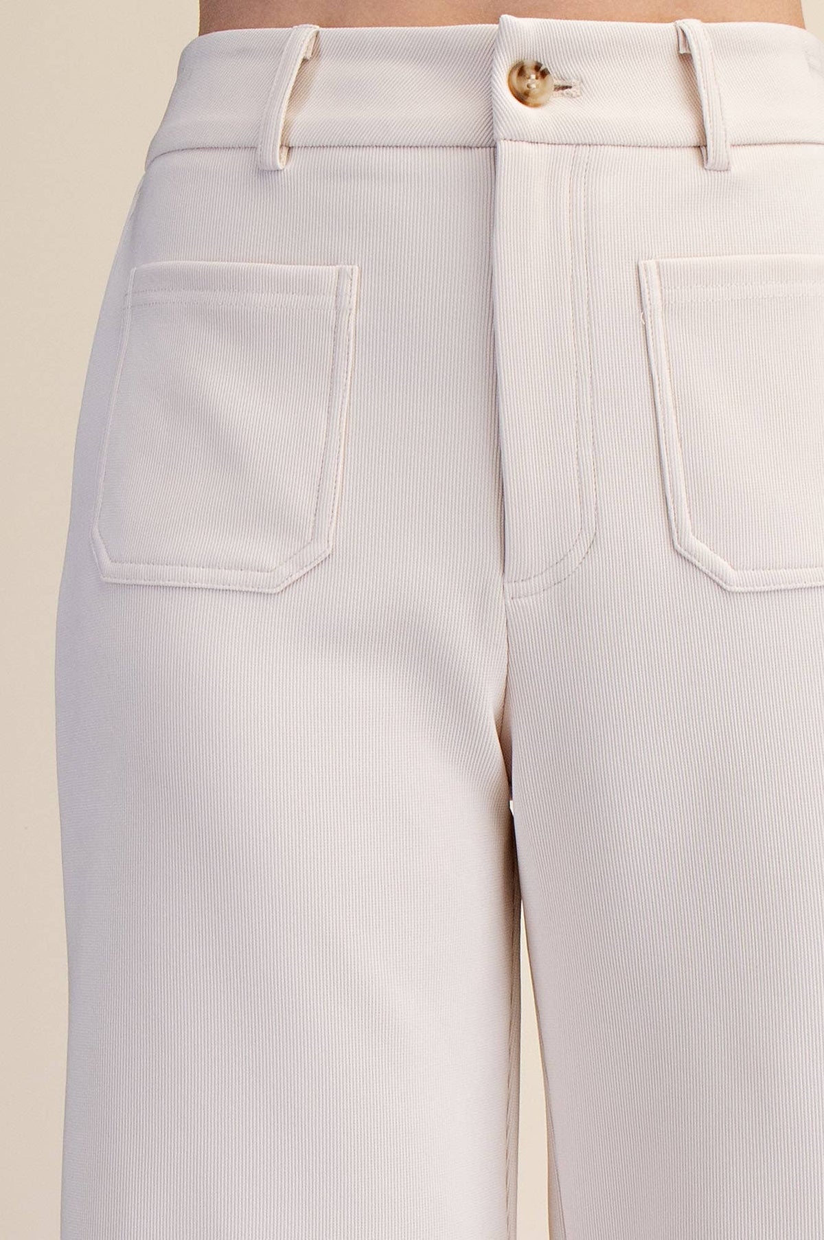 High Rise Front Pocket Stretchy Wide Pants