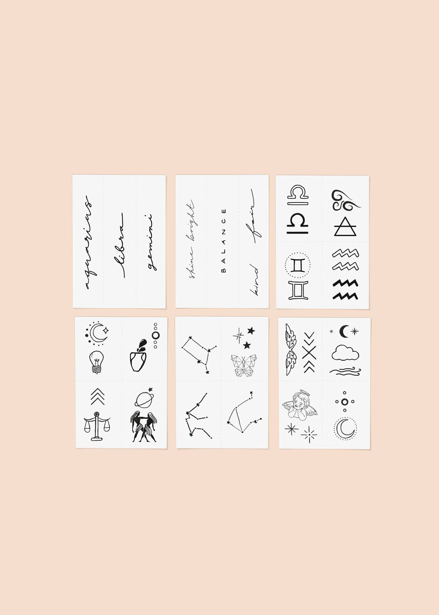 Zodiac Collection: Air Signs Temporary Tattoo Pack INKED by Dani