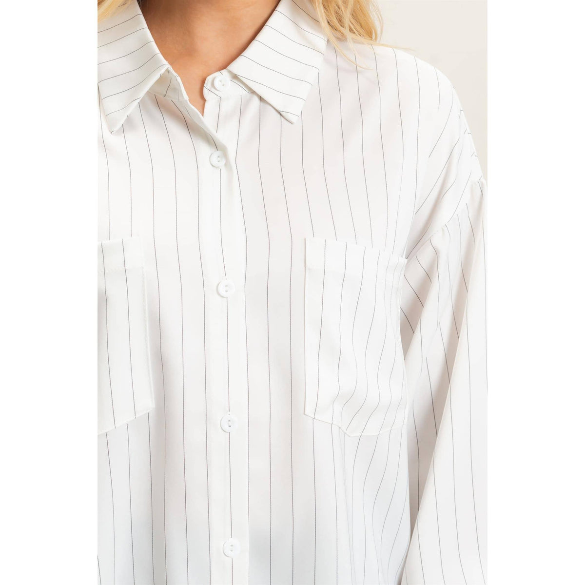 Striped Button-Up Blouse