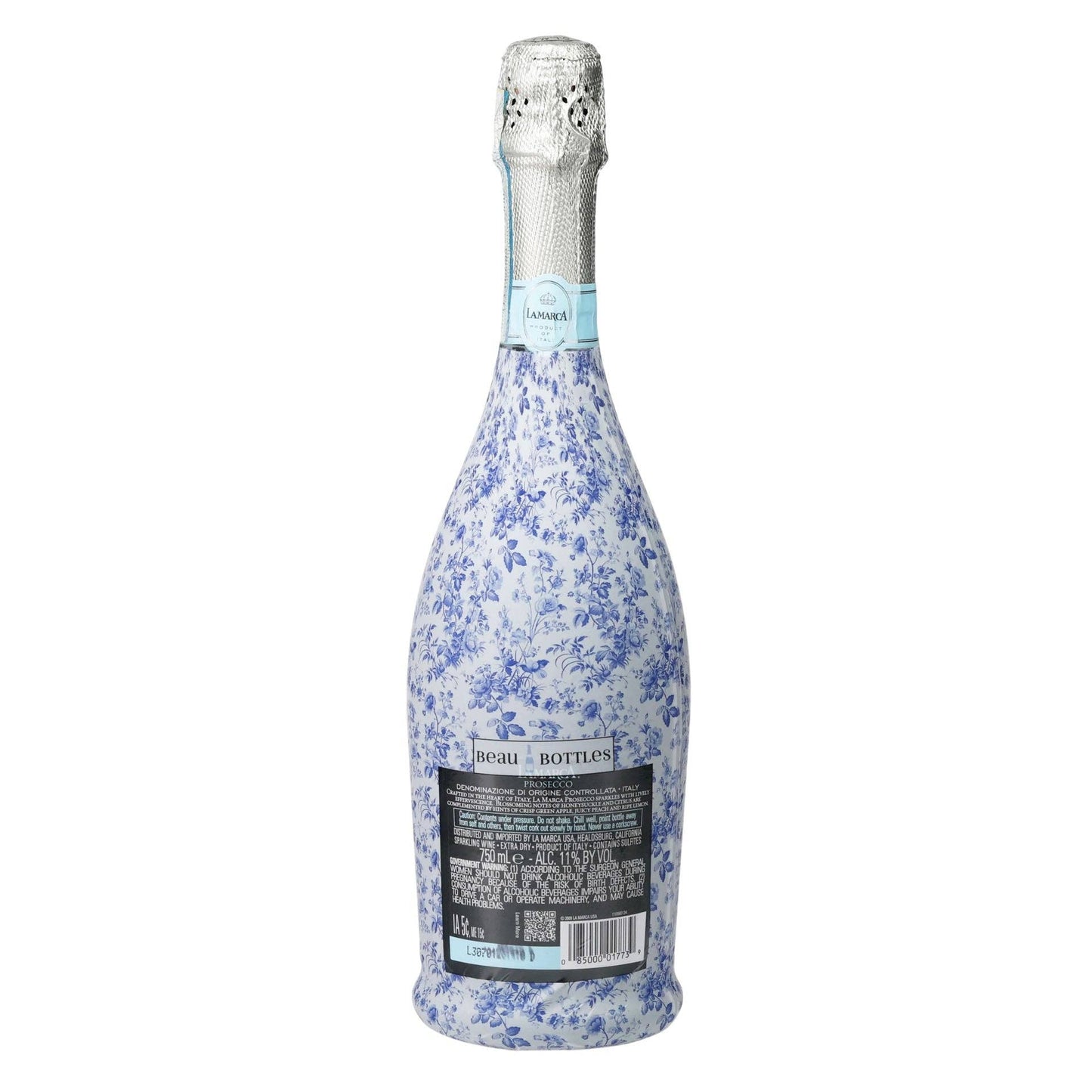 Beau Bottles Grandmillennial Blue Floral - Prosecco Collection