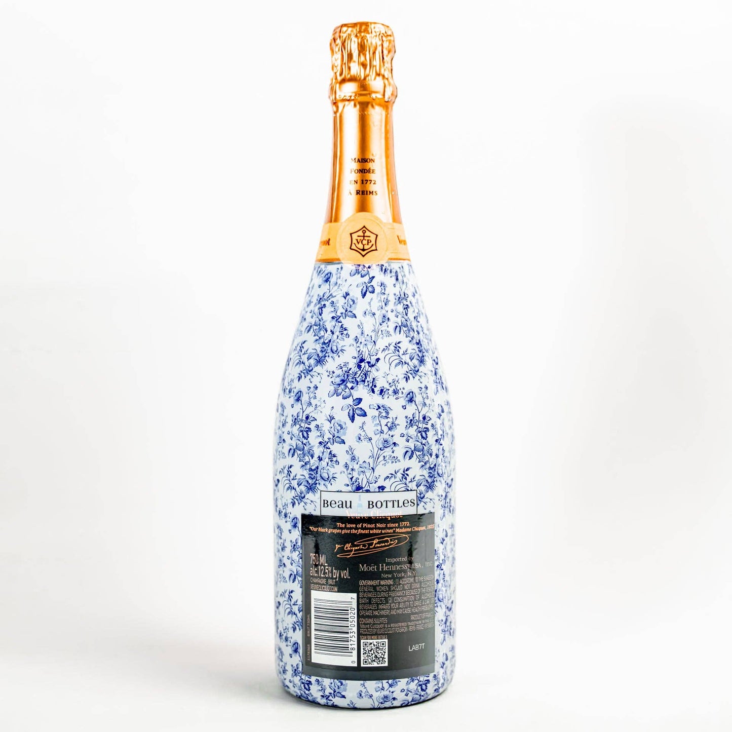 Beau Bottles Grandmillennial Blue Floral - Champagne Collection