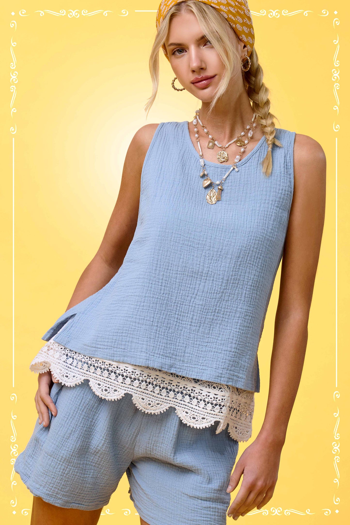 Comfy Lightweight Relaxed Fit Gauze Casual Set