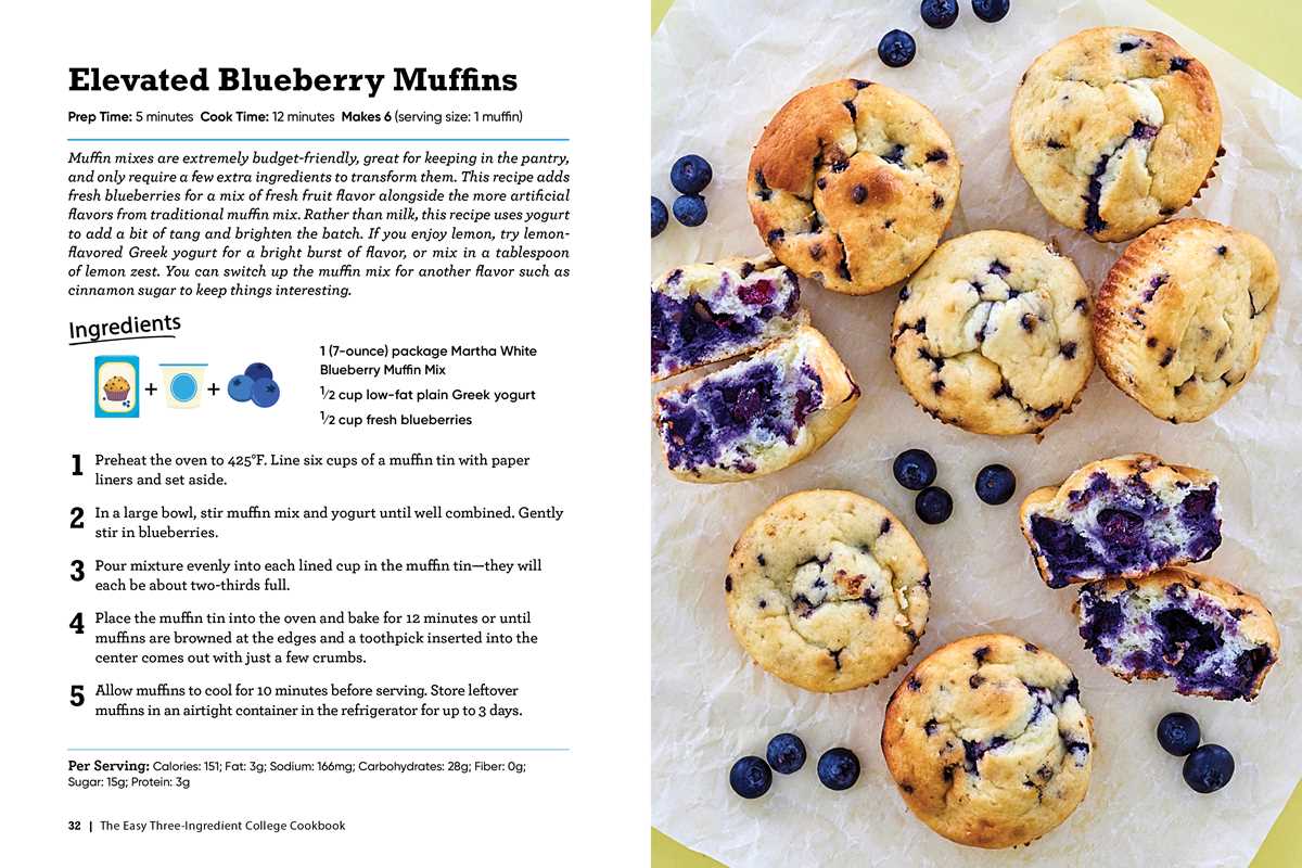 Easy Three-Ingredient College Cookbook by Robin Fields