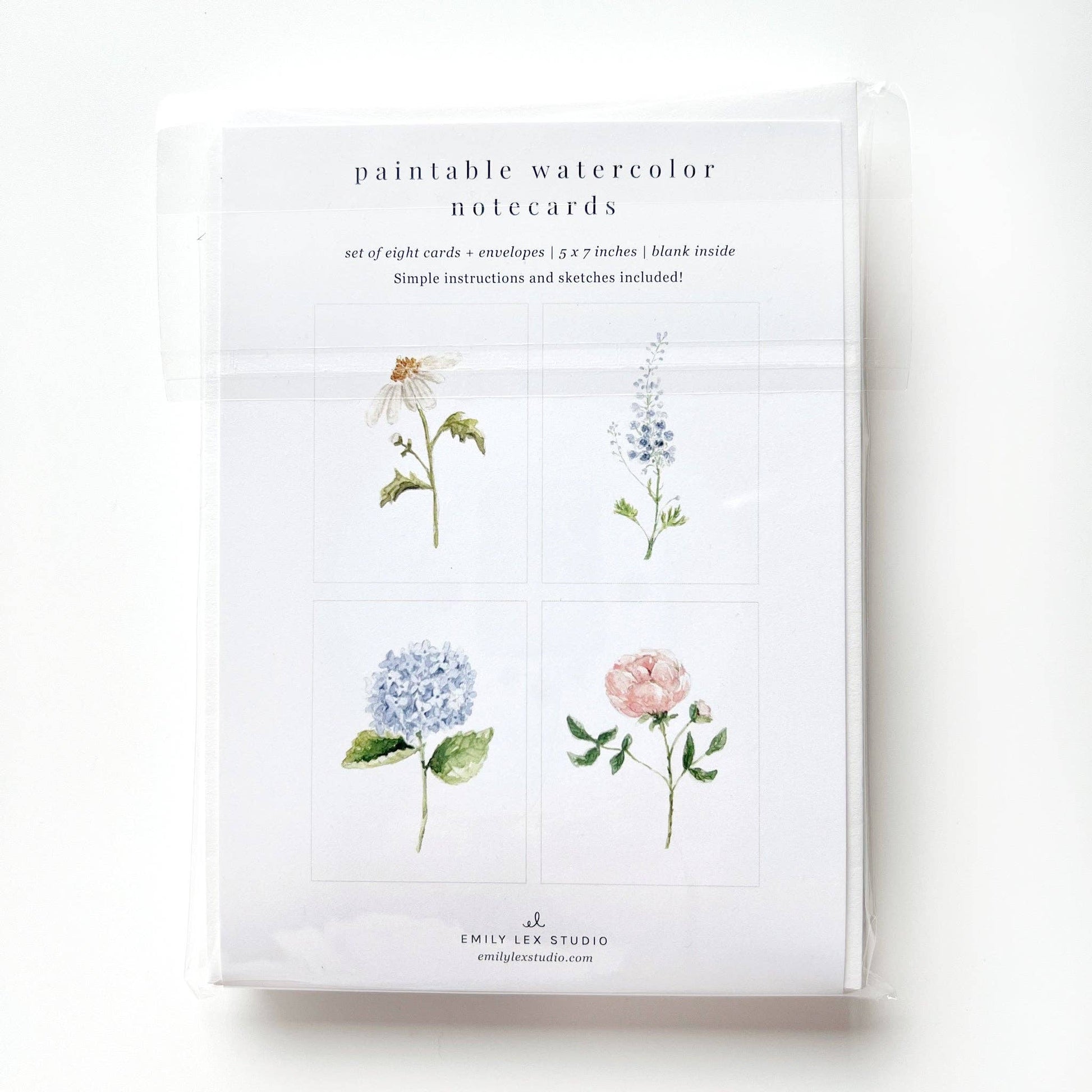 Garden flowers paintable notecards emily lex studio