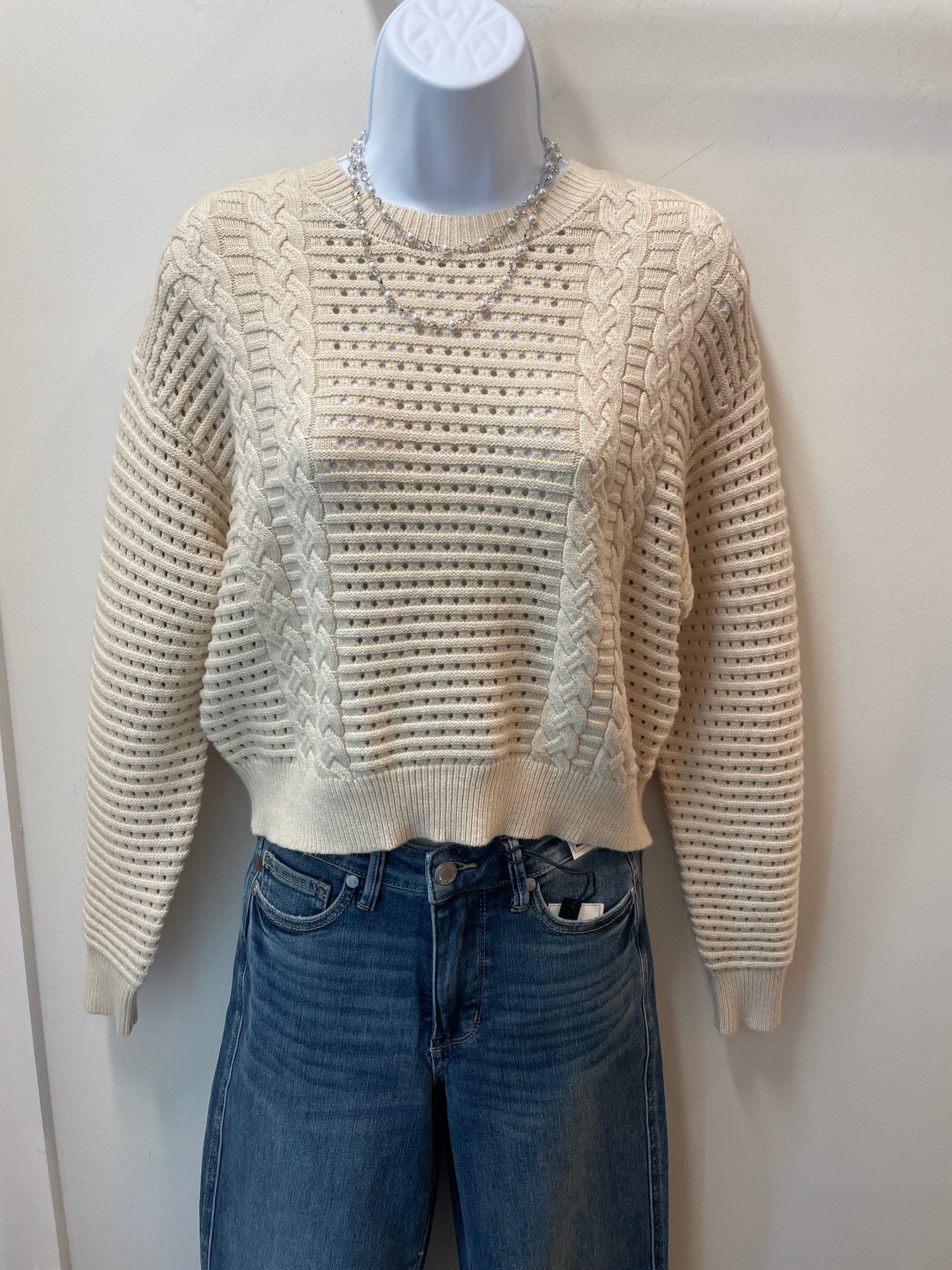 Long Sleeve Pullover Sweater and Pleated Dress Set Current Air