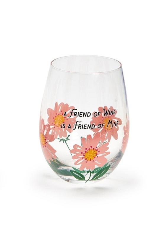 Friendship Stemless Wine Glass with Wish Bracelet Two's Company