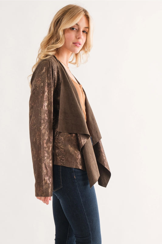 Faux Python Snake Printed Suede Jacket and the why